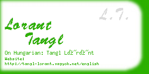 lorant tangl business card